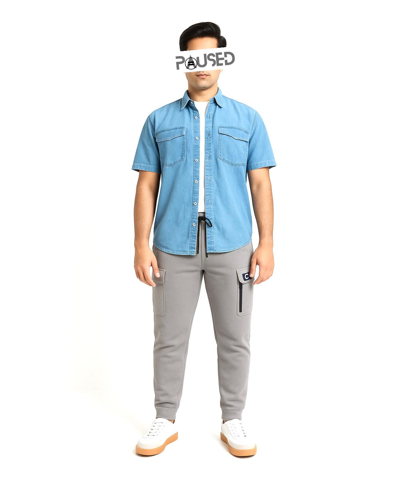 CARGO TEXTURED PANTS STEEL GRAY