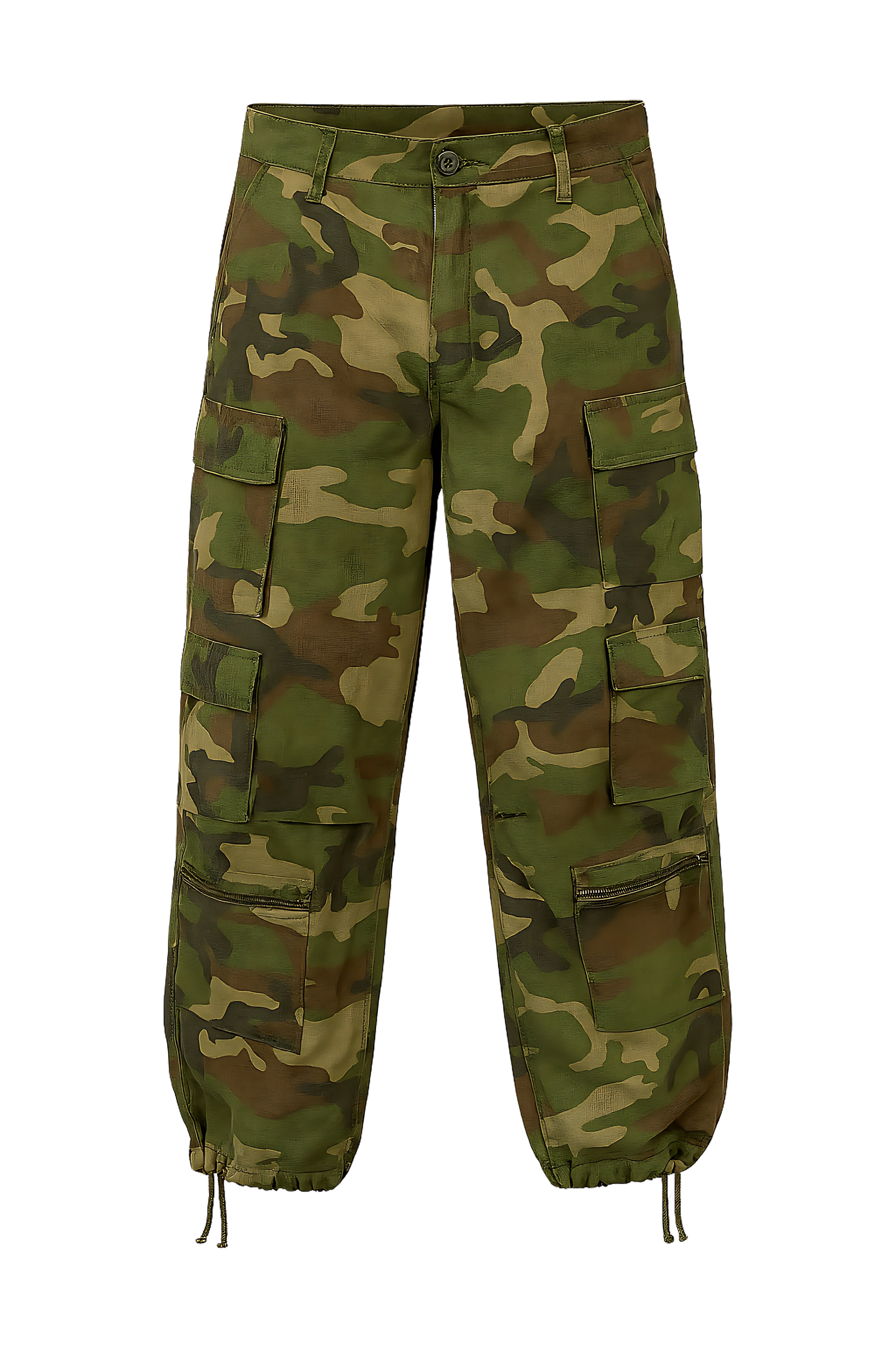 MEN'S CAMO CARGO PANTS WITH MULTIPLE UTILITY POCKETS
