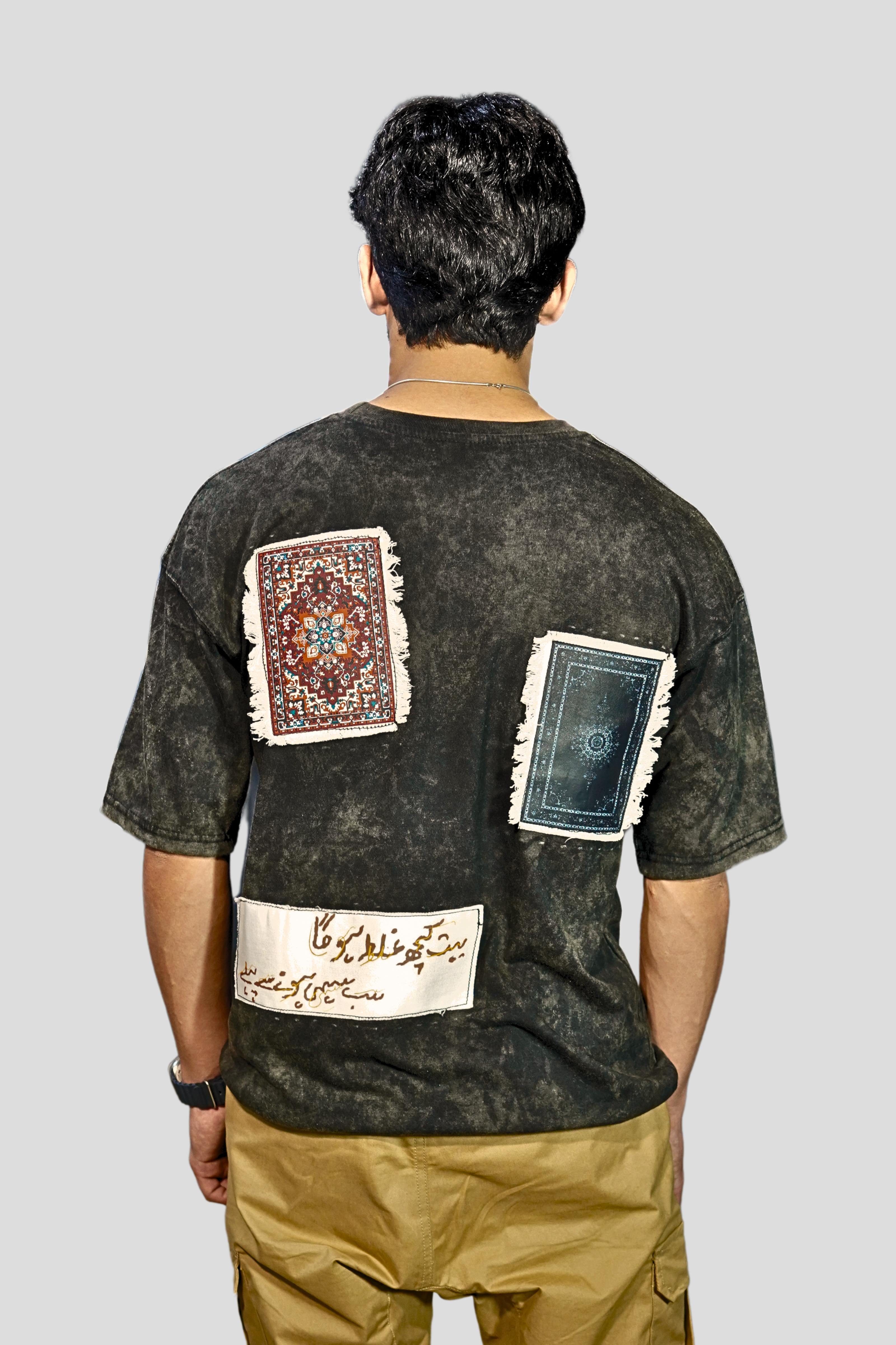 Acid Wash Drop Shoulder Infused With Cultural Heritage T-Shirt