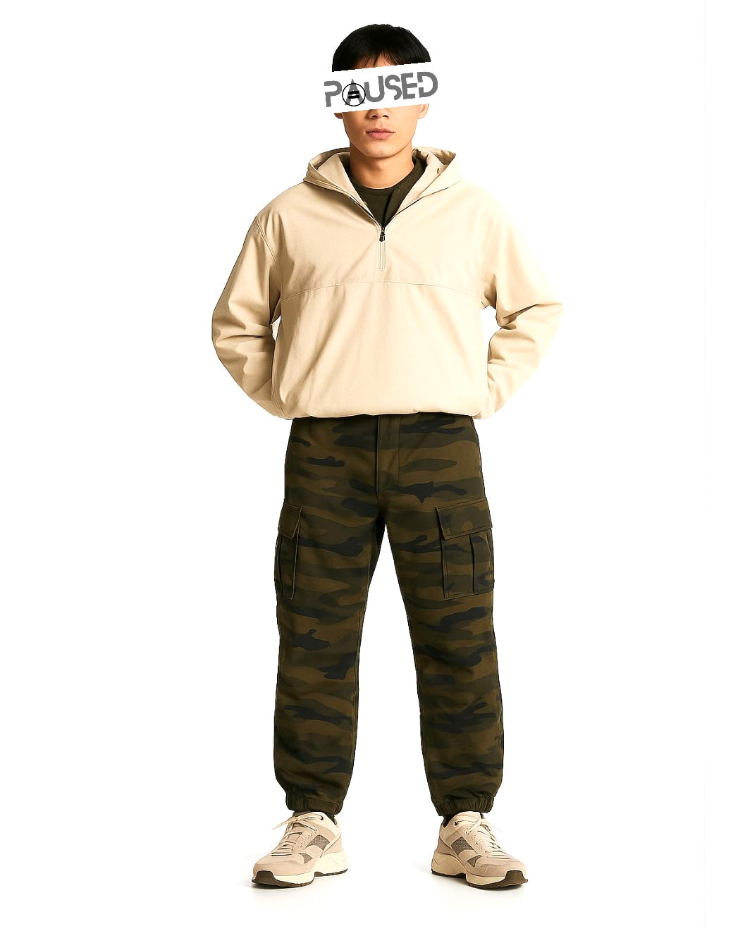 MEN'S CAMO CARGO PANTS WITH MULTIPLE UTILITY POCKETS