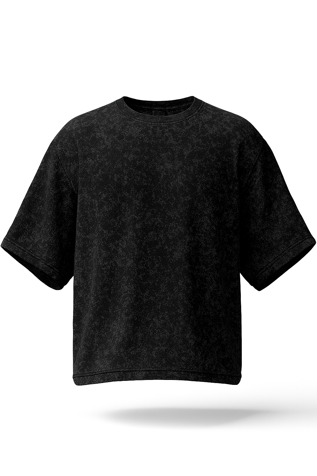 TEXTURED DROPSHOULDER T SHIRT (BLACK)