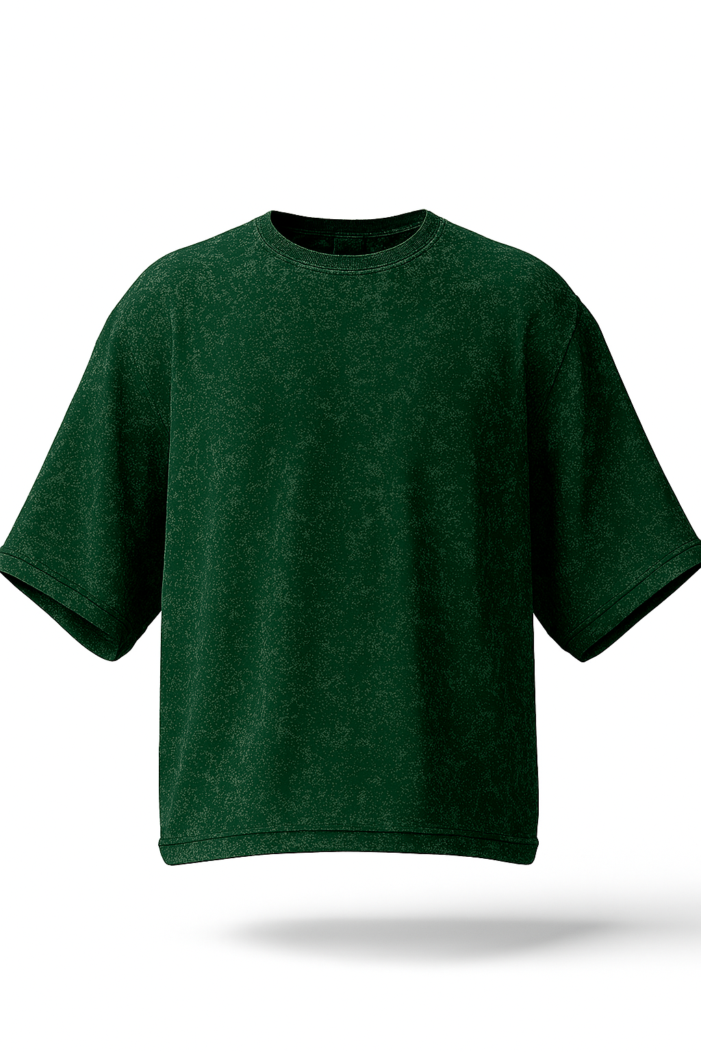 TEXTURED DROPSHOULDER T SHIRT (BOTTLE GREEN)