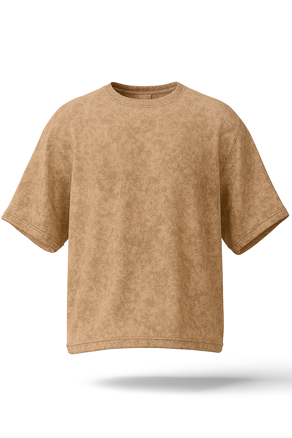 TEXTURED DROPSHOULDER T SHIRT (BEIGE)