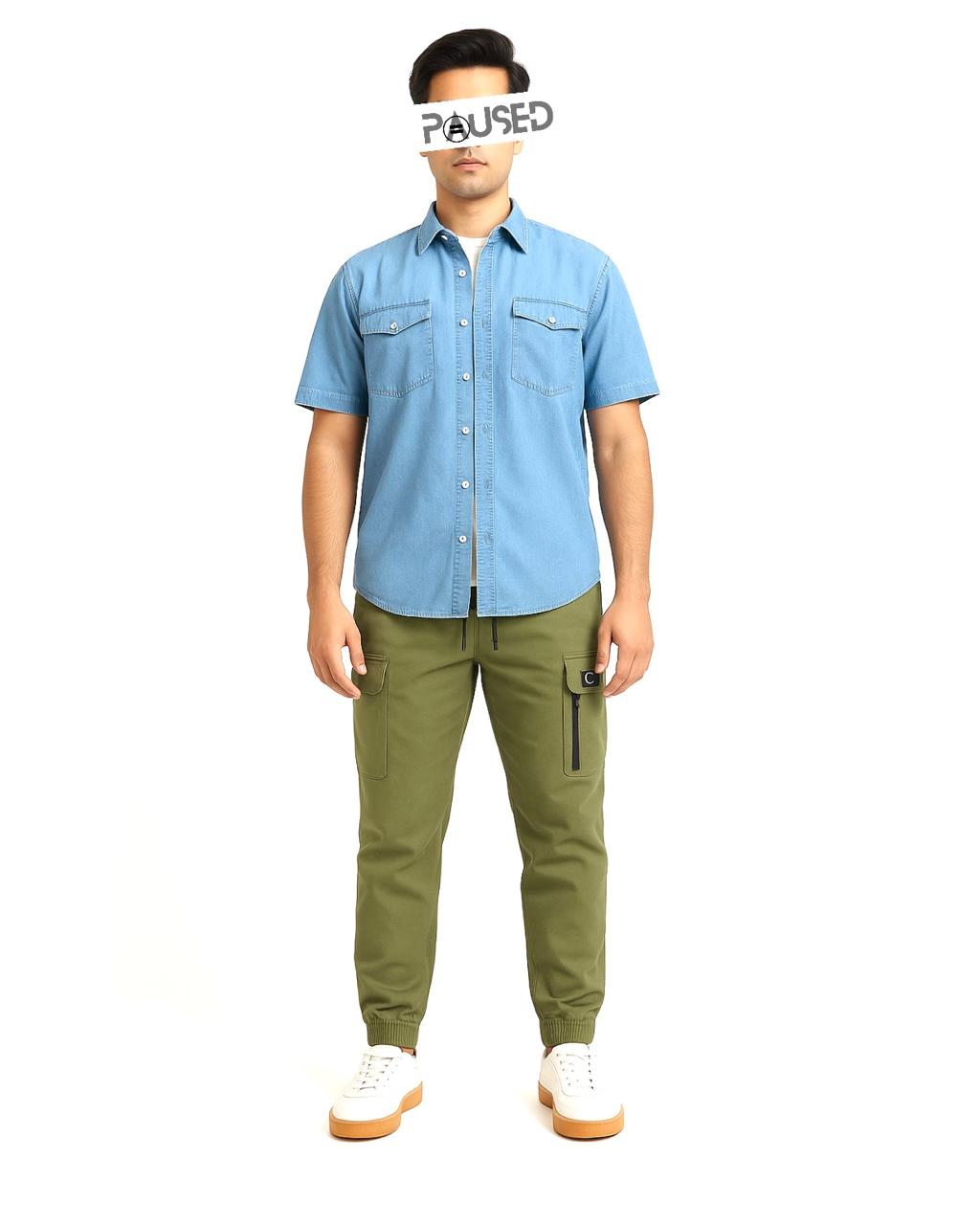CARGO TEXTURED PANTS MILITARY GREEN