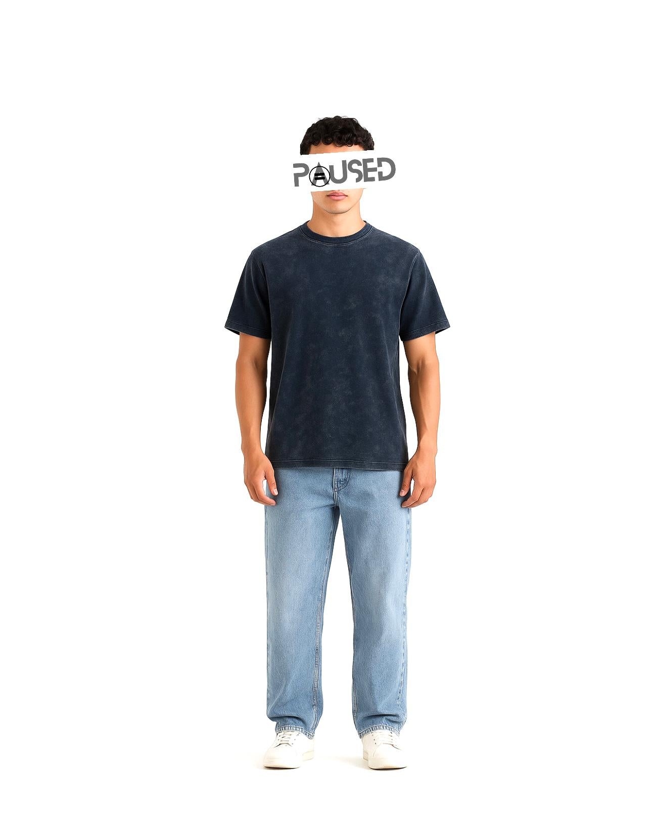 TEXTURED T SHIRT (BLUE OXIDE)