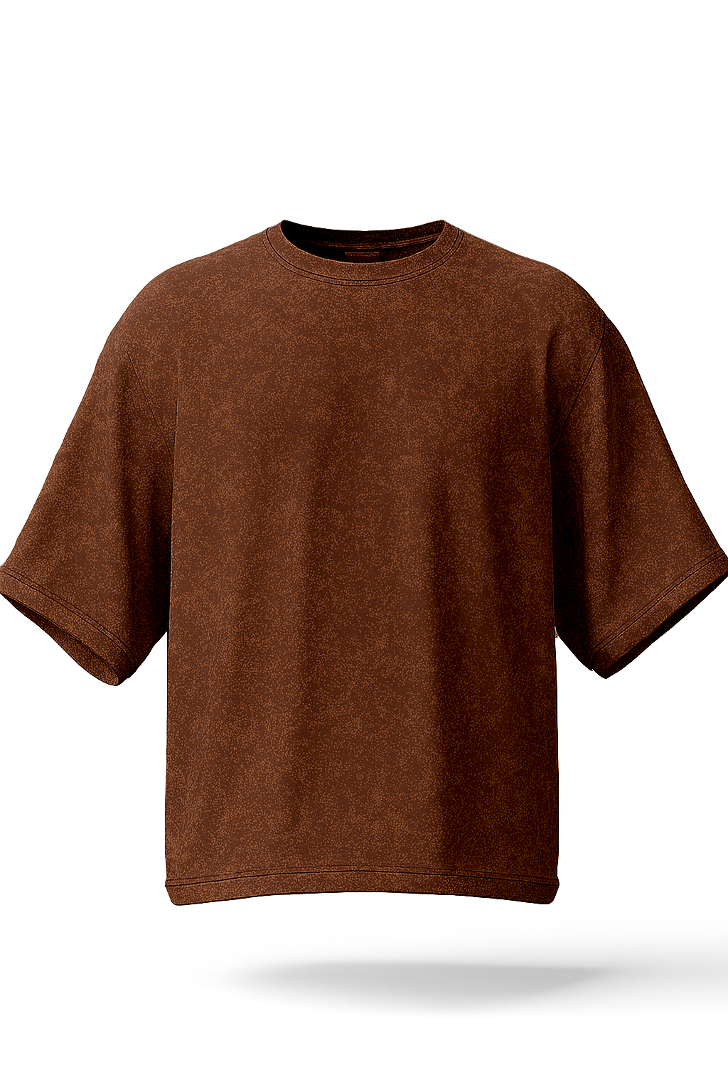 TEXTURED DROPSHOULDER T SHIRT (BROWN)