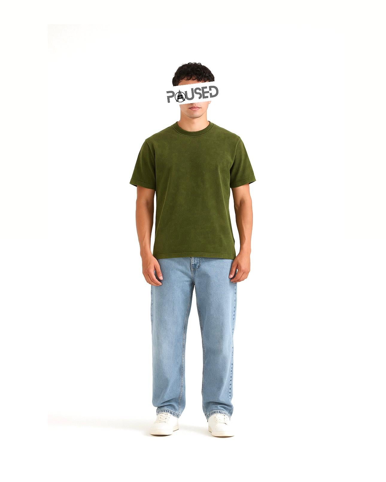 TEXTURED T SHIRT (GREEN OXIDE)