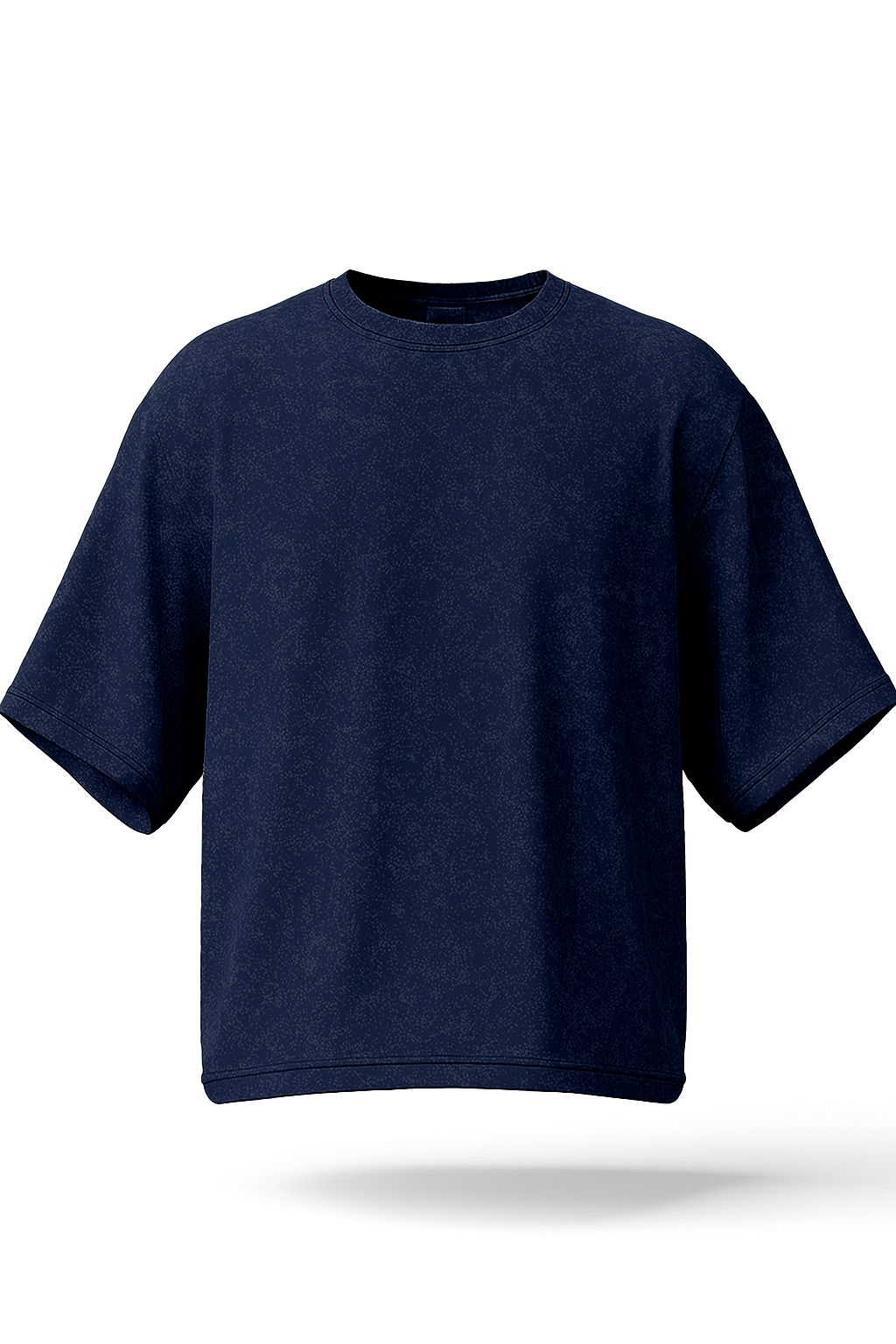 TEXTURED DROPSHOULDER T SHIRT (NAVY)