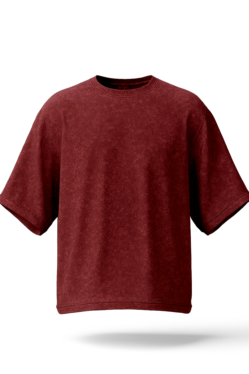 TEXTURED DROPSHOULDER T SHIRT (MARRON)